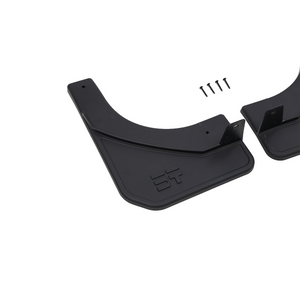 A complete set of gloss black mudguards specifically designed for Jetour G700, showing front and rear flaps.