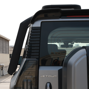 Jetour T2 side ladder installed in black, mounted on vehicle for easy roof access