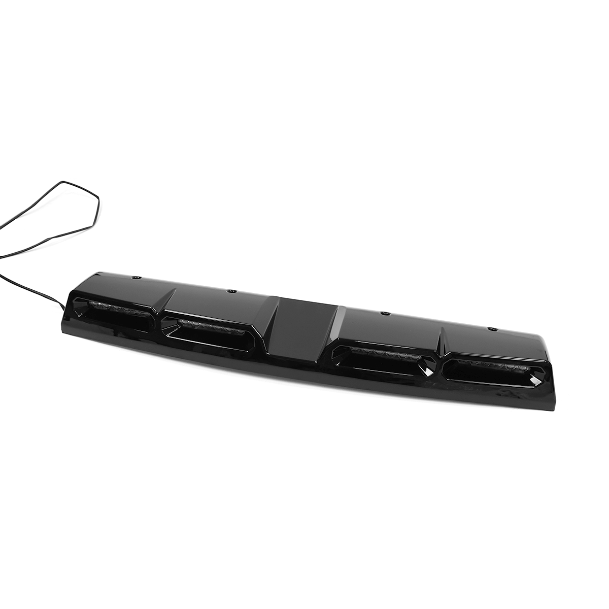 Close-up detail of the durable high-quality ABS material and gloss black finish, with mounting hardware included for easy installation.