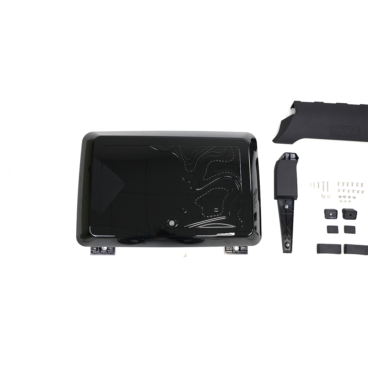 Gloss black mini backpack storage box for Jetour G700, featuring clean geometric lines that complement the vehicle’s bold design.
